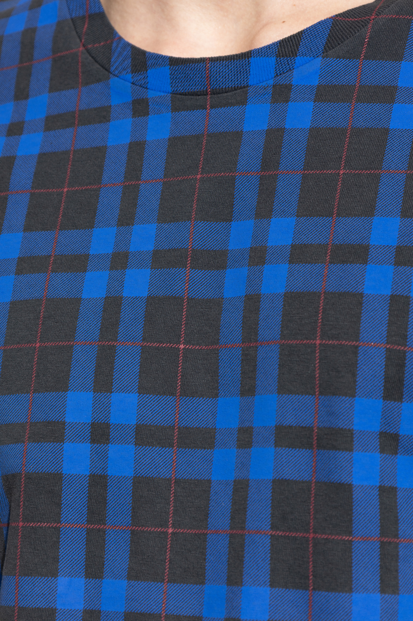 Navy blue Check pattern T-shirt Maison Margiela - Vitkac GB